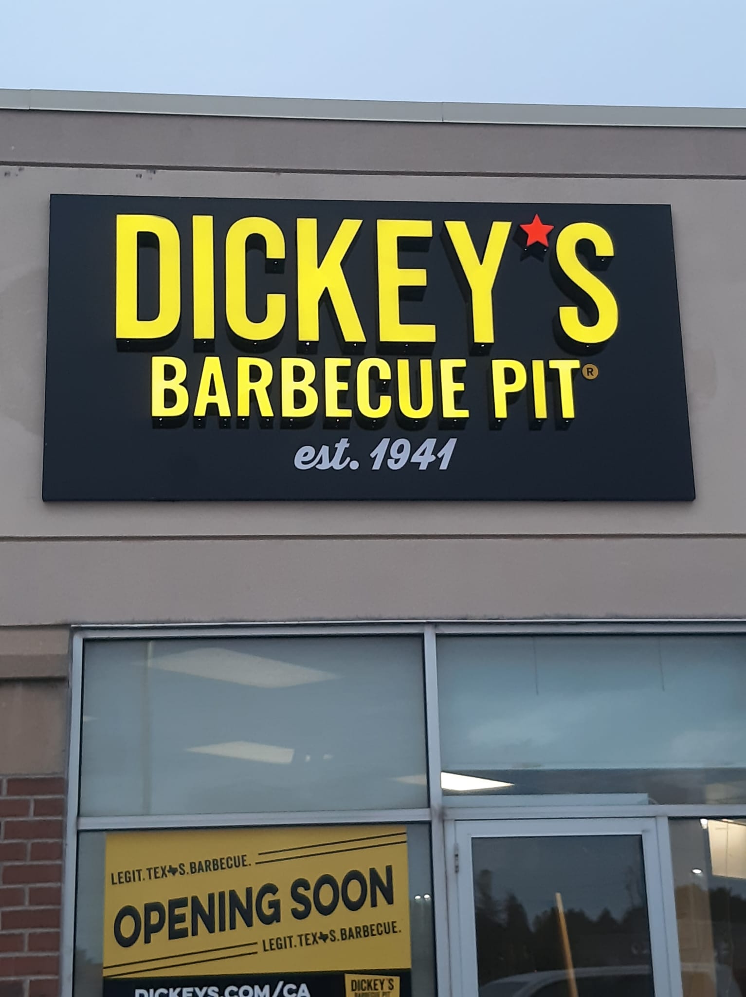 Dickey's Barbecue Pit storefront sign by Denton Design.