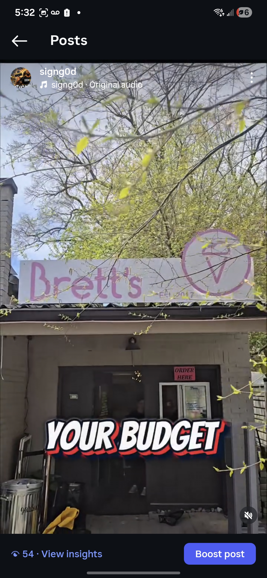 Brett's storefront sign project by Denton Design.