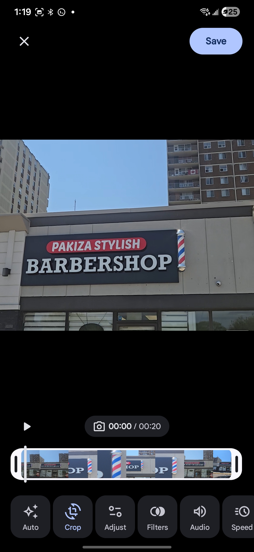 Barbershop storefront sign project by Denton Design.